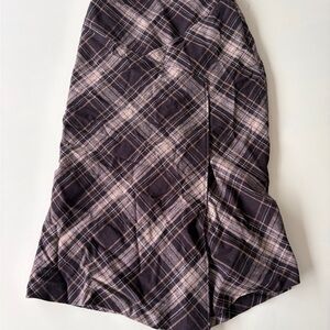 Plaid wool blend Women's Skirt brown/tan